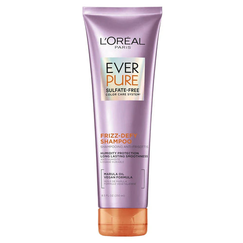 L'Oreal Paris EverPure Free Frizz Defy Shampoo, Marula Oil 8.5 fl Oz Pack of 2.